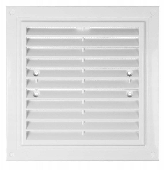 Kratka wentylacyjna MWR 205X205mm z siatką i uchwytami mocującymi biała MWR205X205