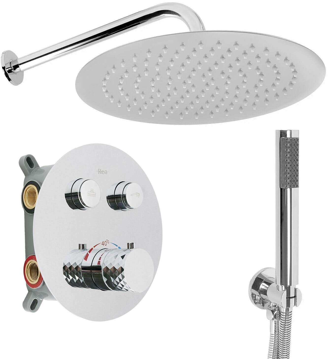 Zestaw natryskowy podtynkowy Rea Lungo Diamond Chrom + BOX