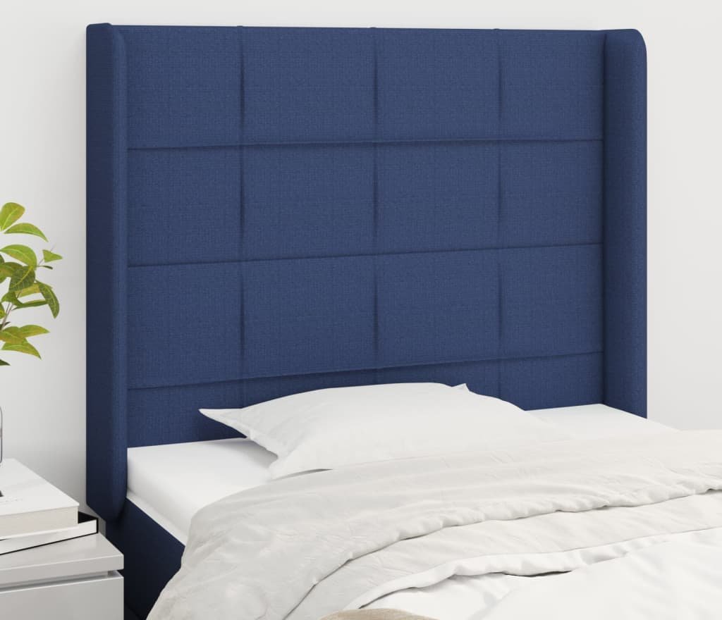 vidaXL vidaXL Zagłówek uszak, niebieski, 83x16x118/128 cm, tkanina