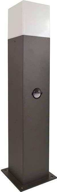 Polux Zewnętrzna LAMPA stojąca NEW YORK 307330 prostokątna OPRAWA słupek z czujnikiem ruchu IP44 grafitowy