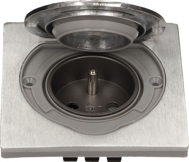 Orno Gniazdo hermetyczne podtynkowe z/u IP55 stal nierdzewna OR-AE-1397