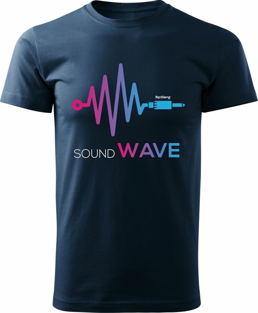 Topslang Koszulka muzyczna Music Sound Wave męska granatowa REGULAR XL
