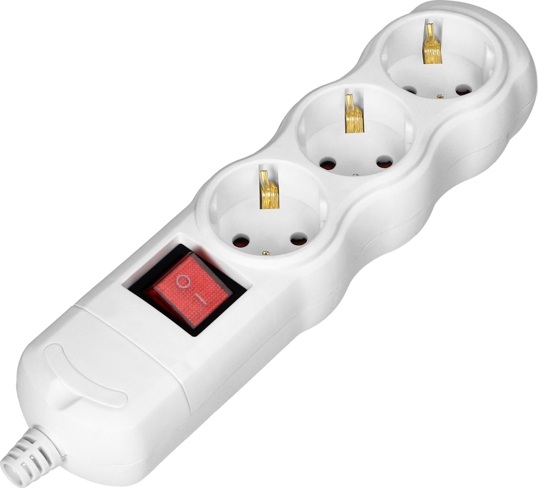 Orno Rozgałęźnik z wyłącznikiem 3x2P+Z Schuko, biały