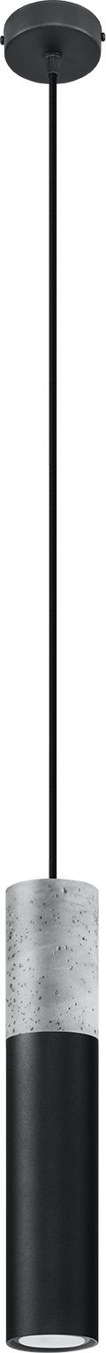 Lampa wisząca Lumes Czarna betonowa lampa wisząca loft - EX568-Borgis