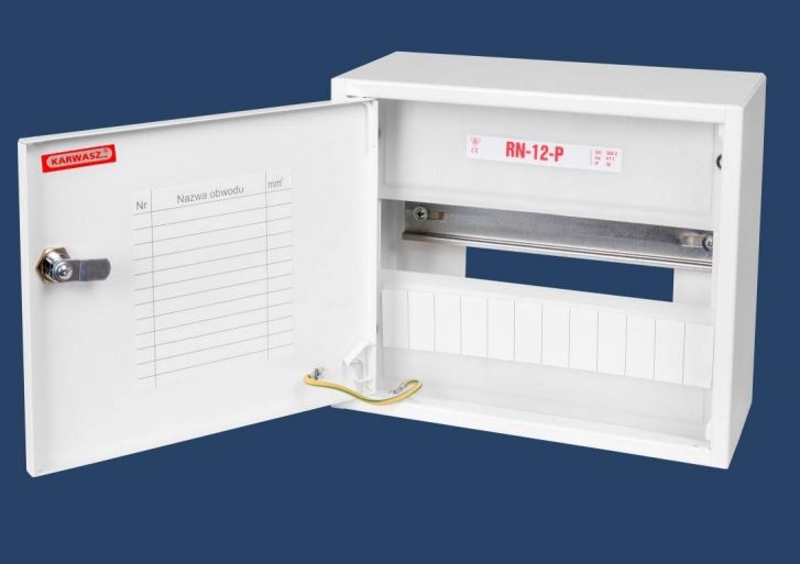 Karwasz Rozdzielnica bezpiecznikowa n/t z zamkiem plombowana biała RN12-P Z