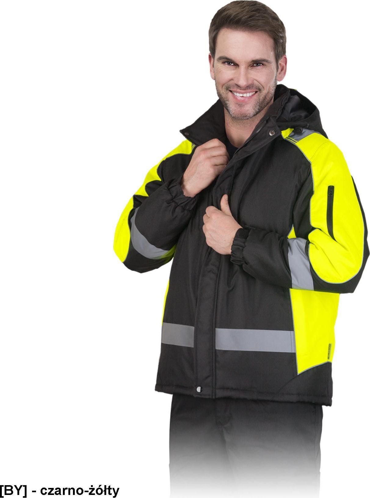 Kurtka męska R.E.I.S. LH-BLIZZARD - Kurtka ochronna ocieplana - czarno-żółty 3XL