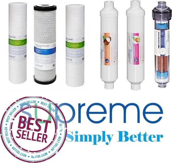 Supreme Komplet wkładów RO7 mineralizator i jonizator z szybkozłączkami