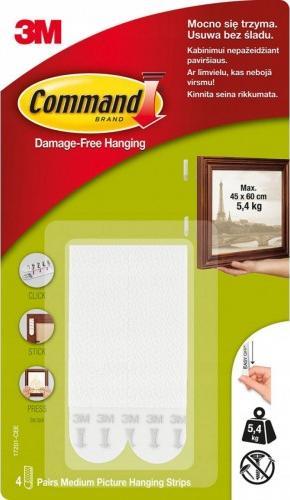 Silan Rzepy do wieszania obrazów i ramek małe Command