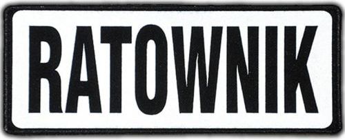 Polska Firma Emblemat RATOWNIK odblaskowy na rzepie 13 x 5 cm NOWY