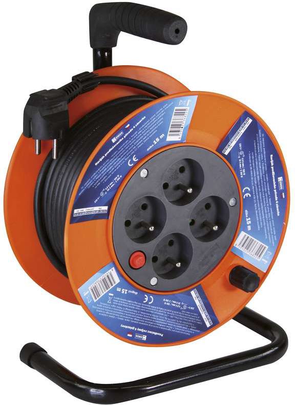 Emos Przedłużacz bębnowy z uziemieniem 4 gniazda 15m (P194151)