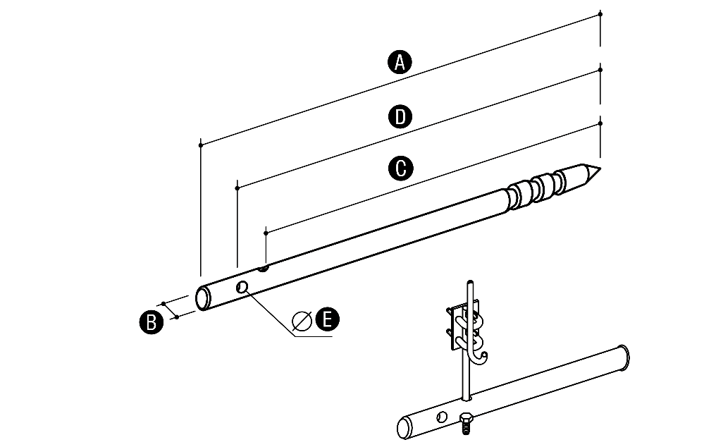 Elko-Bis Pręt do naciągu 400x20mm ocynkowany