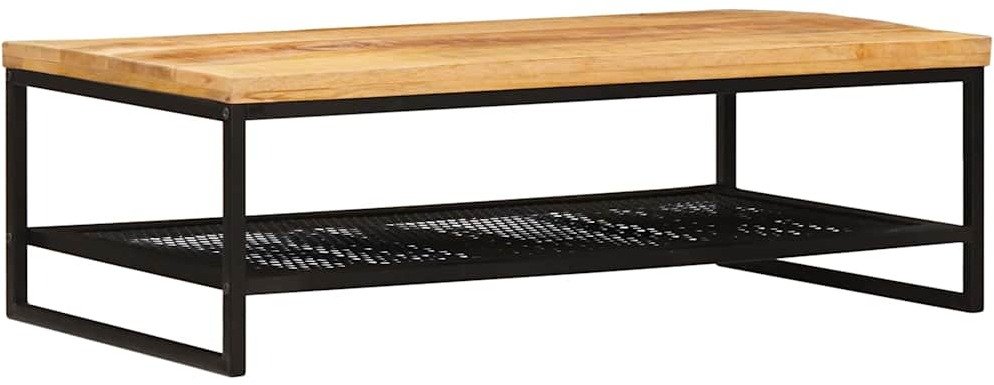 vidaXL Stolik kawowy Brązowy i czarny 110 x 55 x 35 cm Drewno z mango