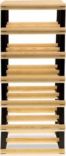 Wamar-Sosenka Regał na wino Stojak na 12 Butelek Szklanych/ PET RW-8/ 2x6 Surowy Naturalny Metal + Drewno RW-8-2X6-12