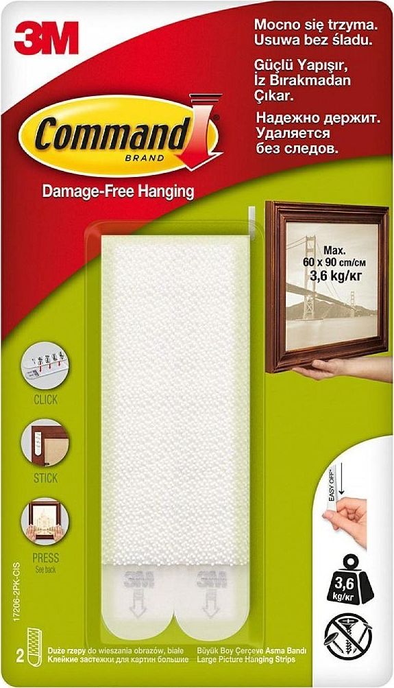 3M Command Rzepy Do Wieszania Obrazów Duże 3M