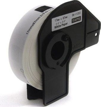 JetWorld Etykiety DK-11203 do Brother QL500 QL550 QL560 QL570 QL650 QL700 QL800 QL820 QL1050 QL1060 QL1100 17mm x 87mm x 300 szt Black on White JetWor