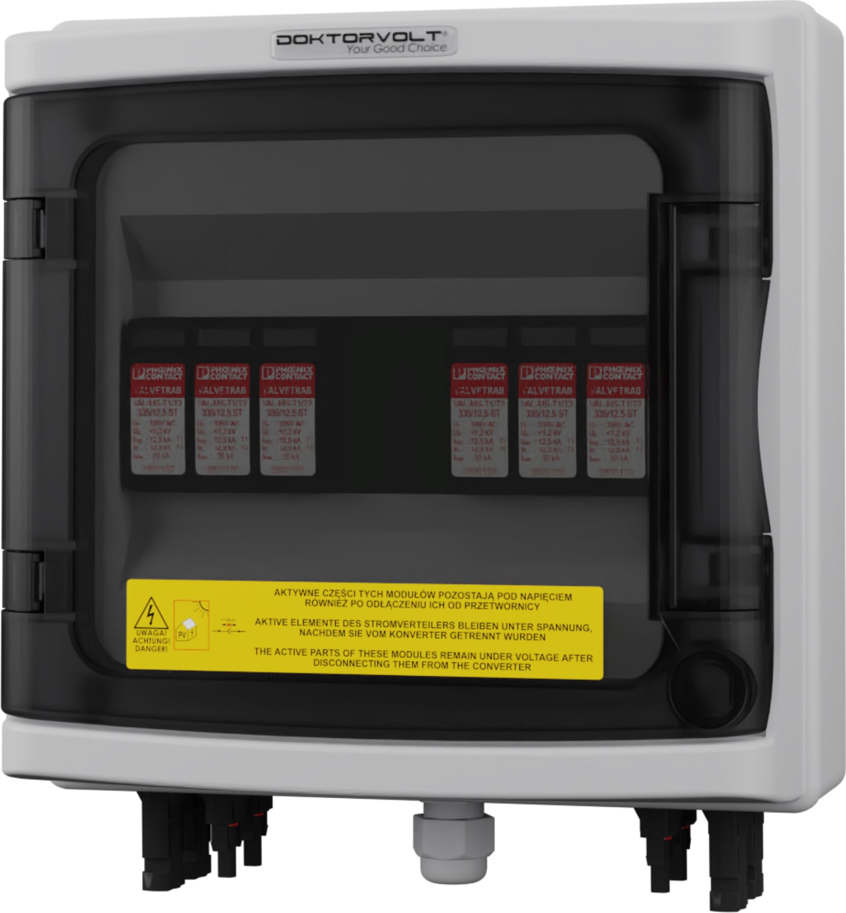 Doktorvolt Rozdzielnica PV fotowoltaiczna solarna DC 1000V T1 T2 MC4 2-stringowa Doktorvolt 2421