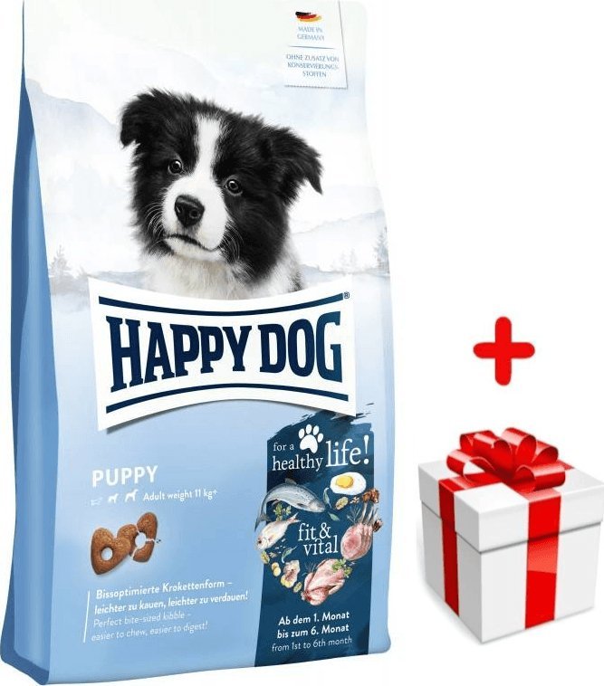 Happy Dog HAPPY DOG Fit&Vital Puppy, sucha karma, dla szczeniąt, 1-6 miesięcy, 10 kg + niespodzianka dla psa GRATIS!