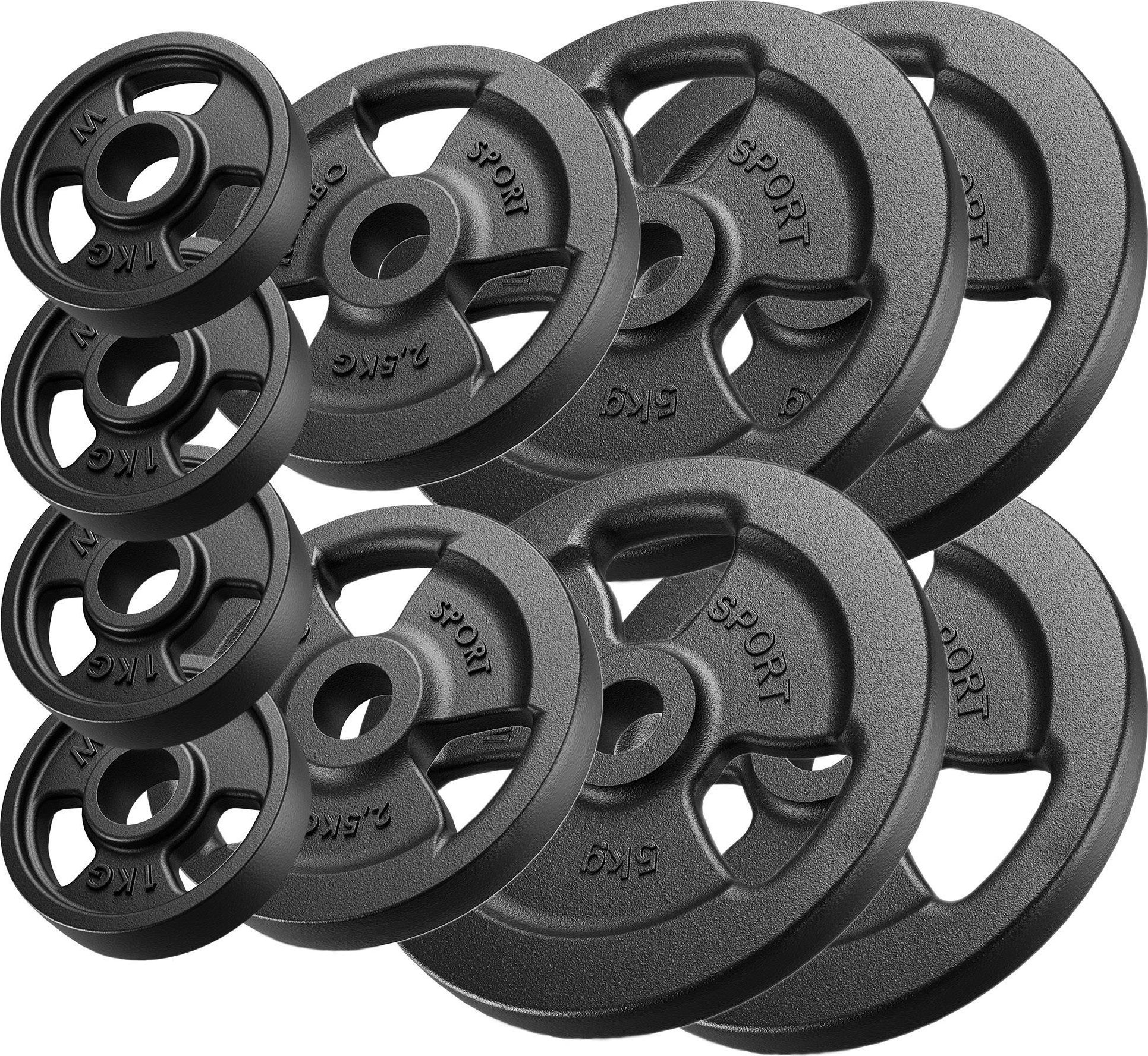 Zestaw obciążeń żeliwnych kierownica 29 kg / 4 x 5 kg + 2 x 2,5 kg + 4 x 1 kg - Marbo Sport