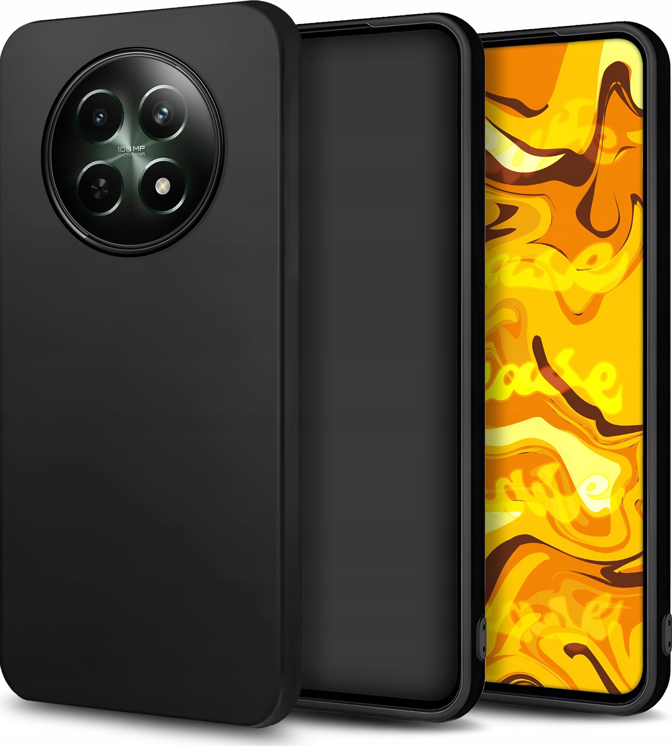 Hello Case ETUI DO REALME 12 5G GUMOWE OBUDOWA CZARNE MATOWE SILIKON POKROWIEC SLIM