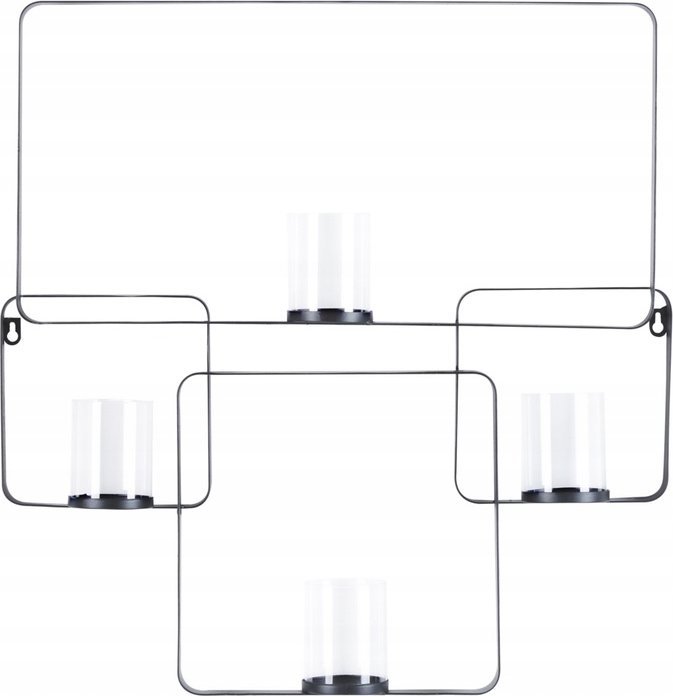 Świecznik ścienny metalowy 65 cm czarny PALAWAN!