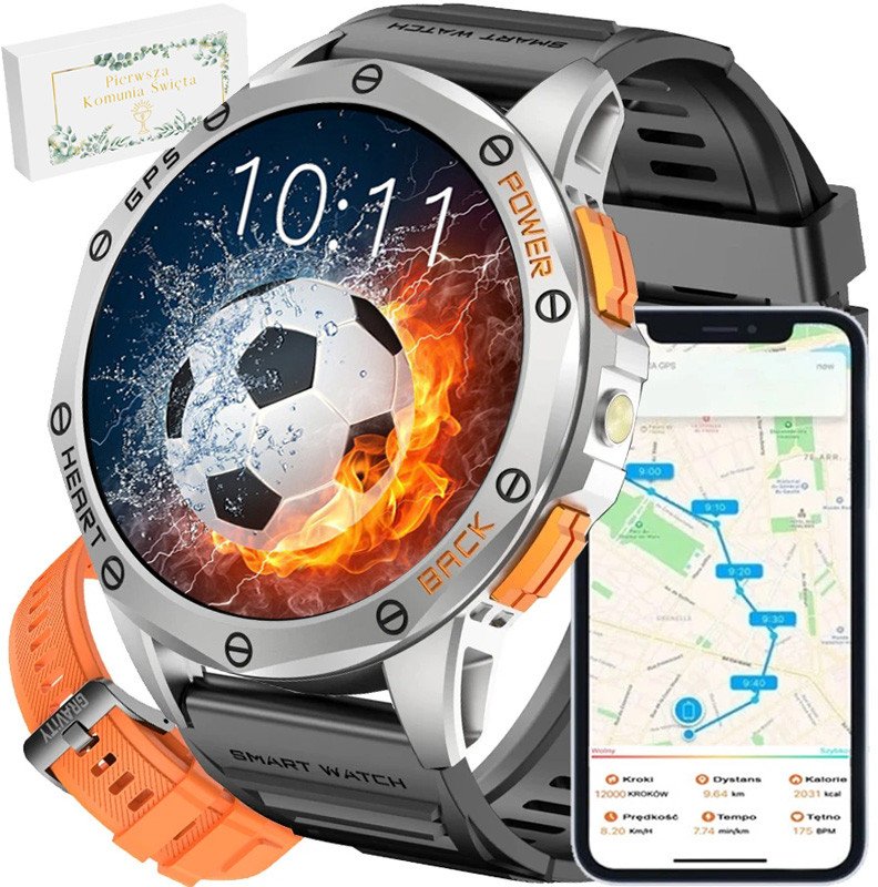 Zegarek Komunijny SMARTWATCH-GPS- GRAVITY GT24-4 SR/BK/OG