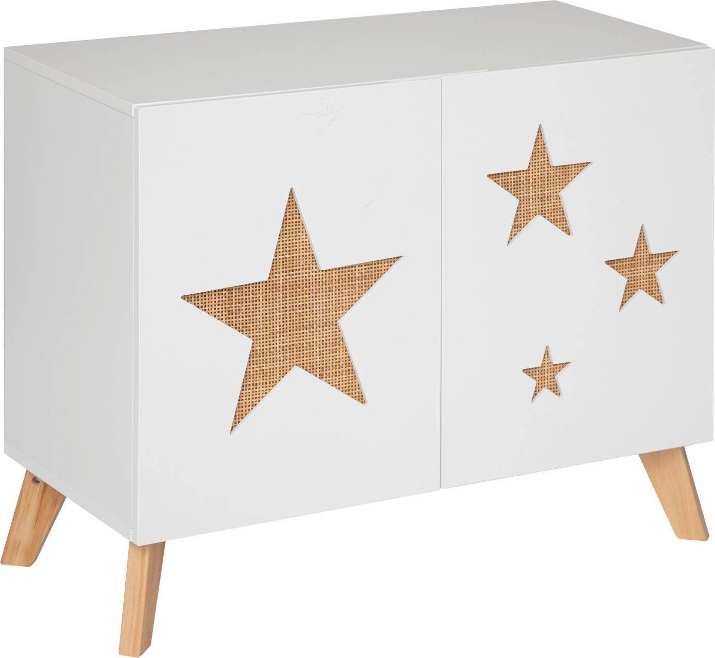 Atmosphera Komoda dla dzieci Star, biała z gwiazdkami, 65 x 35 x 79,5 cm