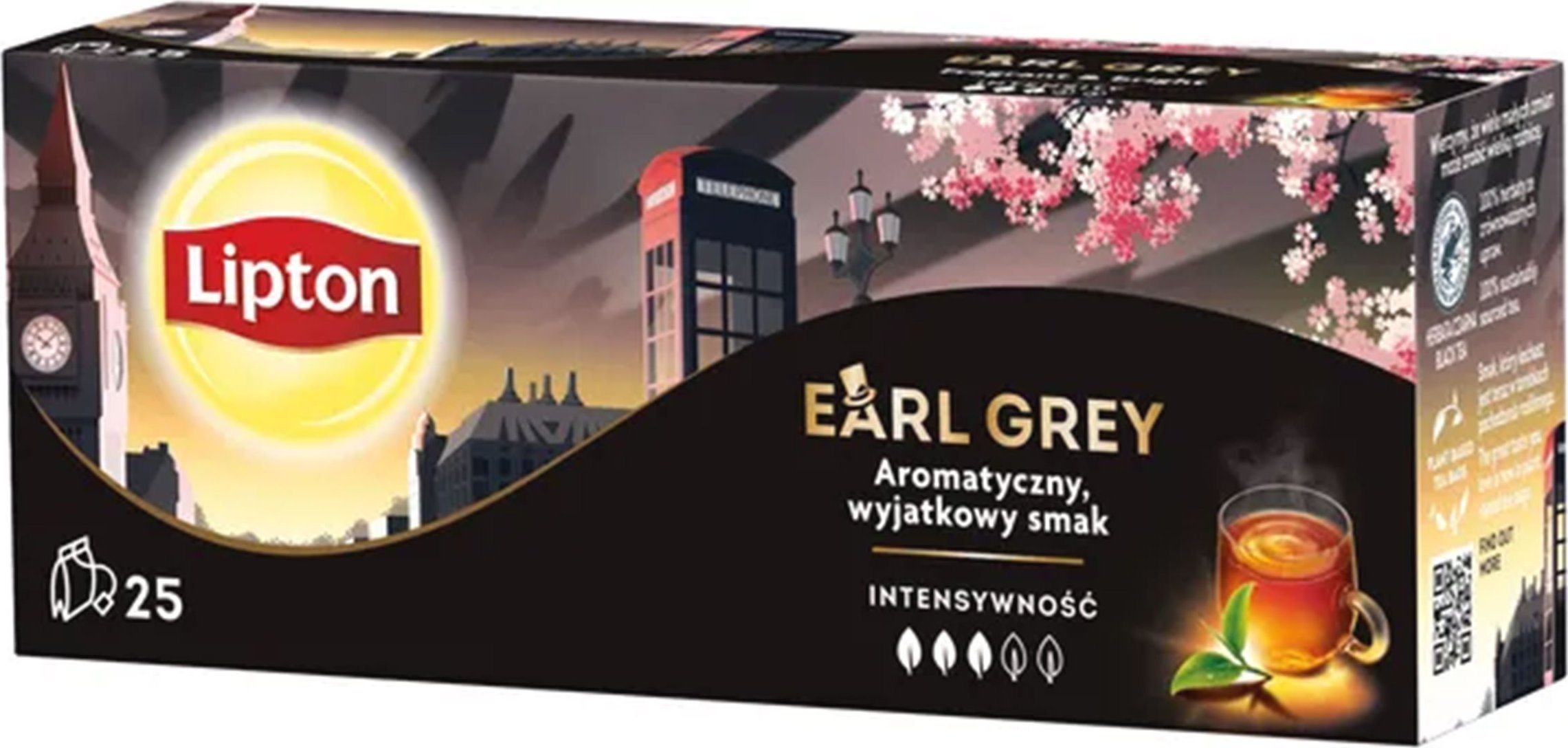 Lipton Herbata czarna aromatyczna Earl Grey 25 torebek