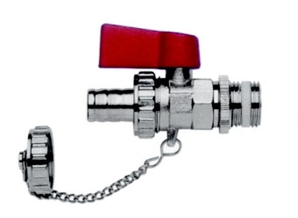 Invena Zawór kulowy spustowy GZ 1/2" z końcówką na węża i zaślepką - ZW-62-015