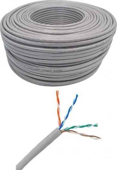 NetRack Kabel sieciowy skrętka LAN cat 5e UTP, szary, 305m , CCA