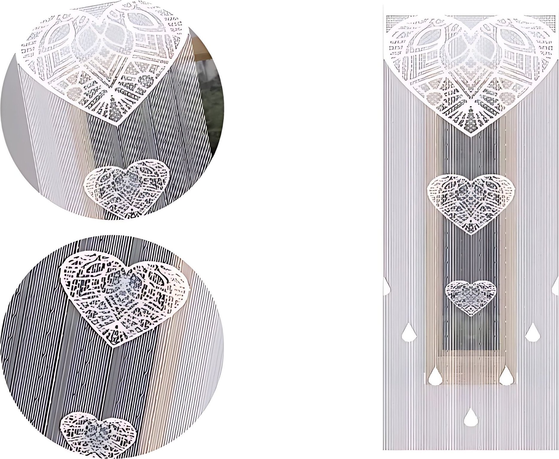 Firanka Trzy Serca 50 x 165 cm DomoweTekstylia | WN63TS 165