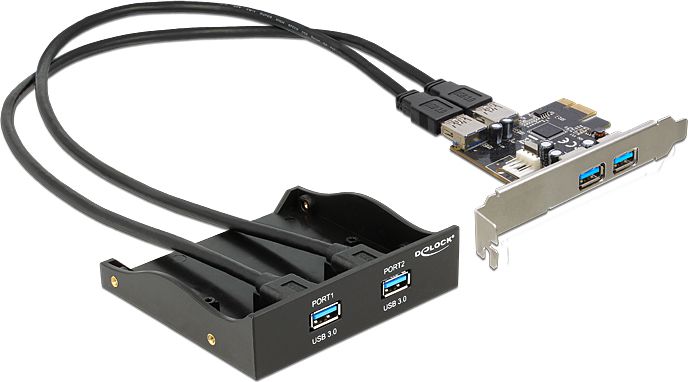 Delock Panel przedni 2x USB 3.0 + karta PCIe 2x USB 3.0 (61893)