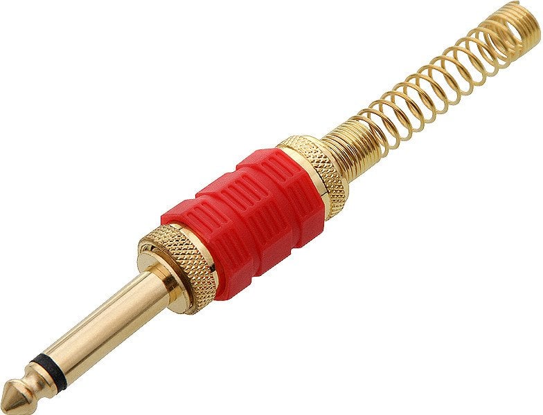 1233# Wtyk jack 6,3 mono złoty hq czerwony`