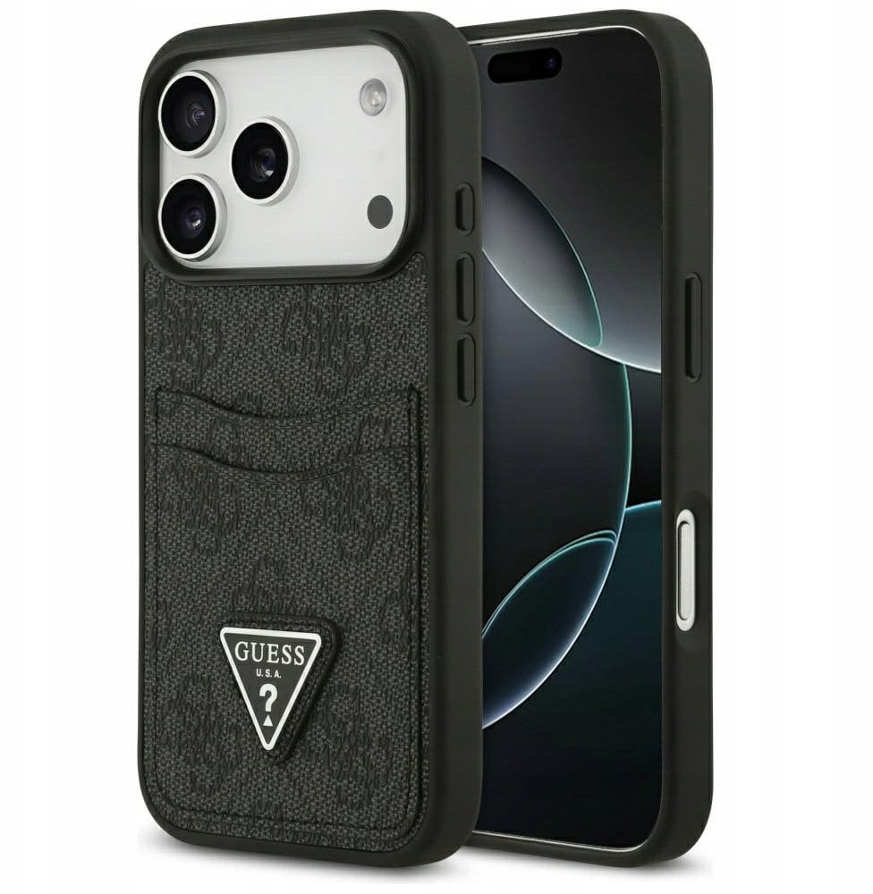 Guess Etui 4G Double Card Triangle do iPhone 17 Pro czarny