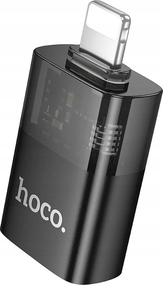 Adapter USB Hoco adapter OTG Lightning męski do USB A żeński UA36 czarny transparentny