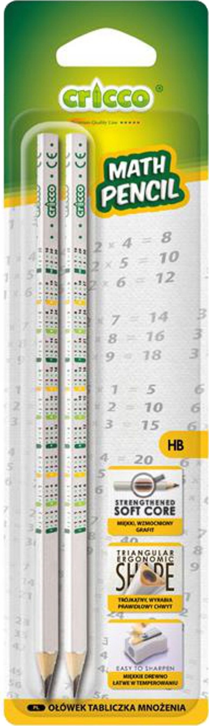 Teka Ołówek trójk±tny Tabliczka mnożenia HB 2szt CRICCO