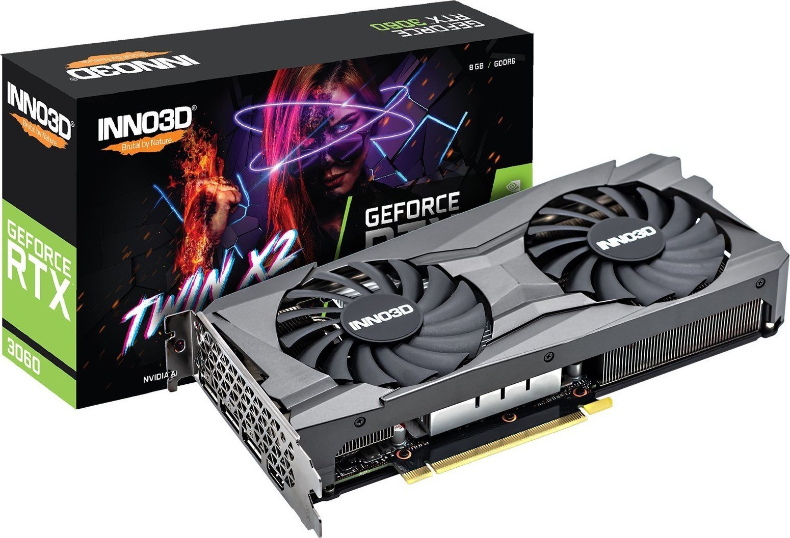 Karta graficzna Inno3D GeForce RTX 3060 Twin X2 LHR 8GB GDDR6 (N30602-08D6-11902130)