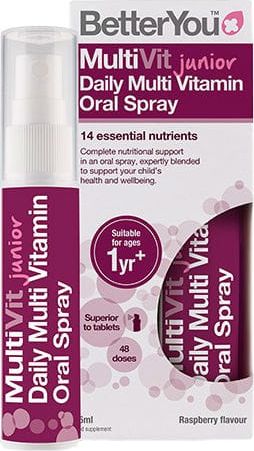 BetterYou Multiwitamina Junior w sprayu MultiVit Junior Dail Multi Vitamin Oray spray 48 porcji 25ml BetterYou