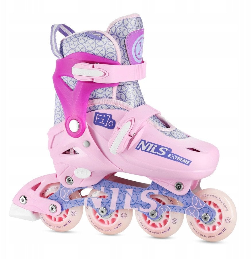 Rolki Nils Extreme NA13102 rekreacyjne regulowane różowe r. 26-29