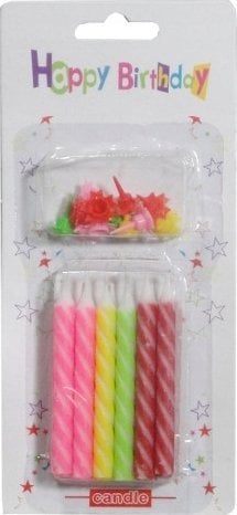 Teka ¦wieczki urodzinowe kolorowe 12szt