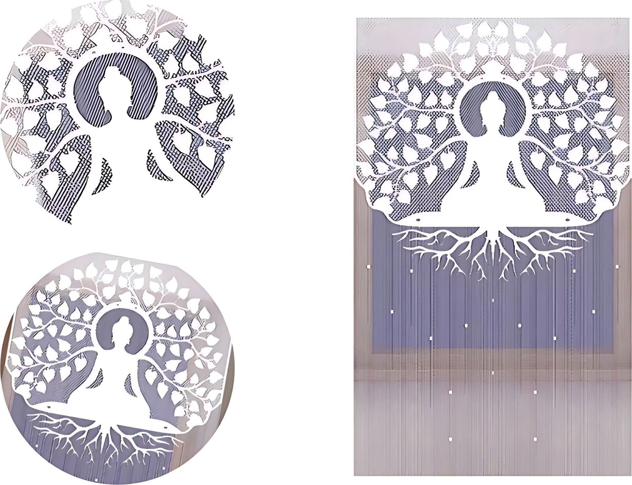 Firanka Drzewo Bodhi 100 x 165 cm DomoweTekstylia | WN64DB 165