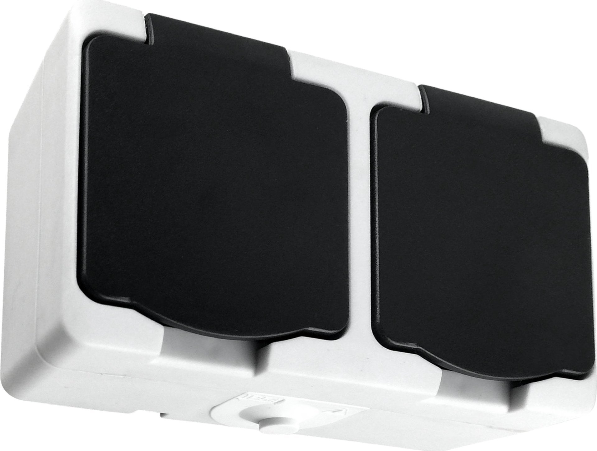 Orno Gniazdo podwójne 2x2P+Z Schuko AQUATIC MINI IP 54 Biało-Czarne, 5 sztuk