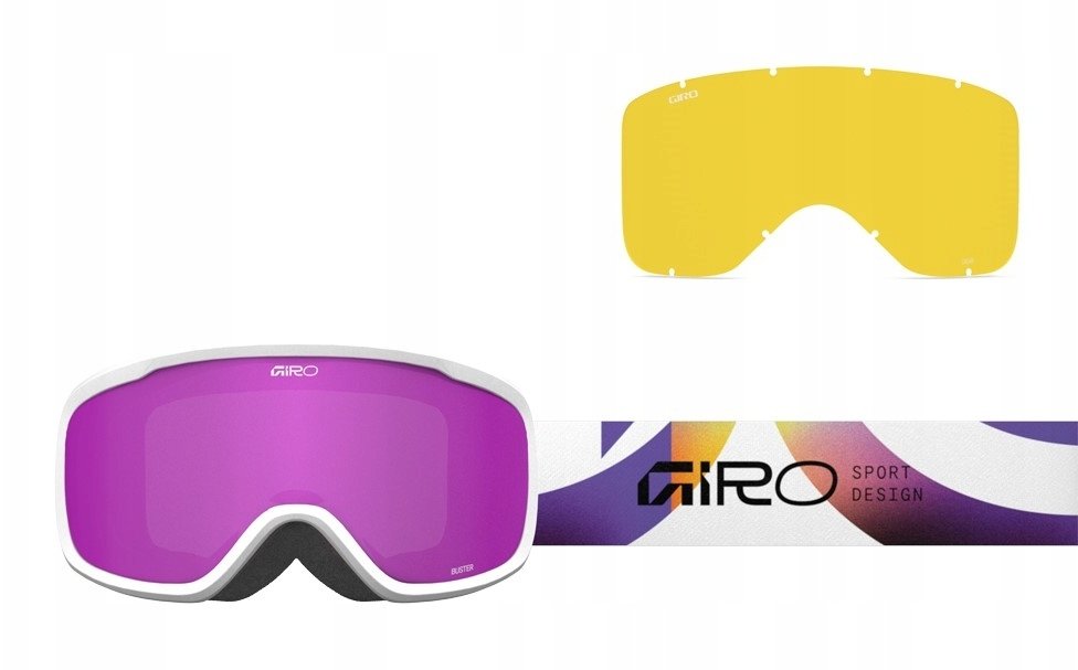 Giro Gogle zimowe juniorskie GIRO BUSTER PINK FLOW (OTG) (Cylindrical) (Lustrzana szyba kolorowa AMBER PINK 19-42% S2)
