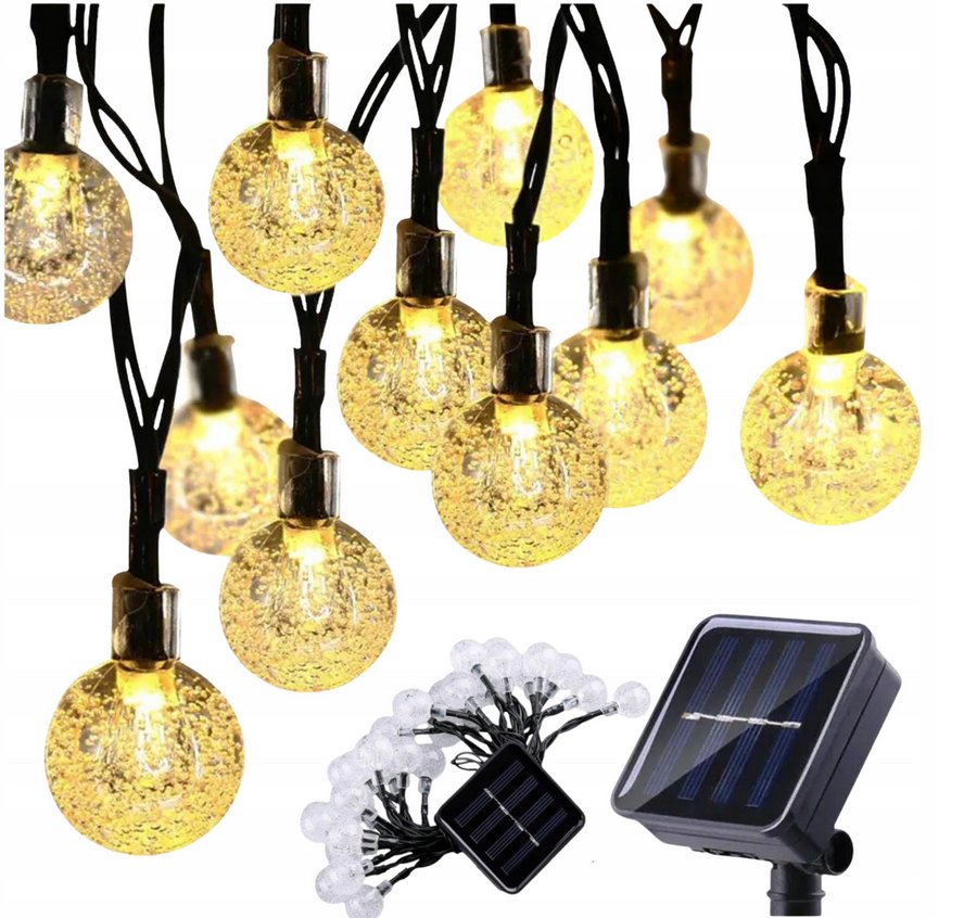 Girlanda ozdobna solarna 11m 50x kulki