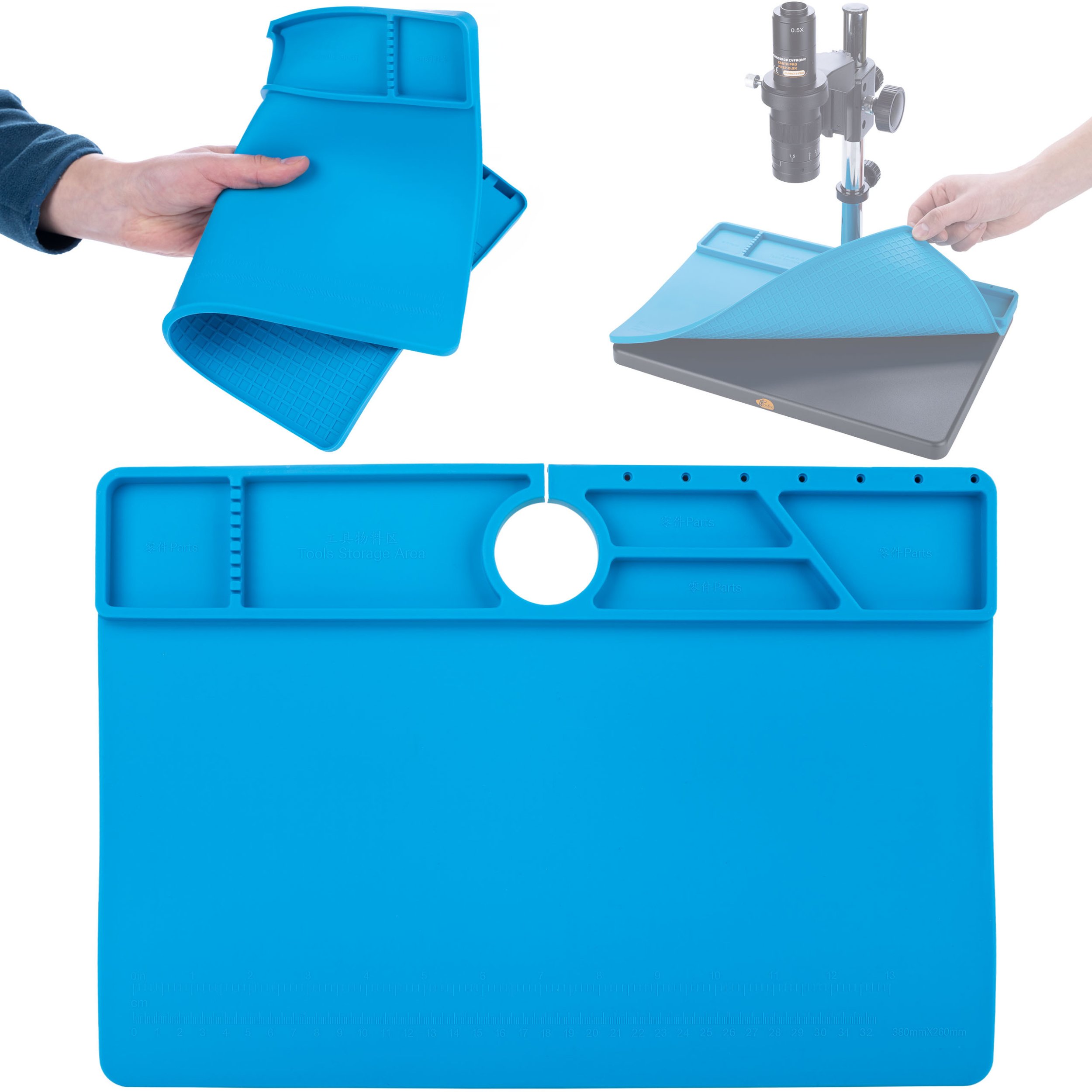 MATA PODKŁADKA SILIKONOWA MIKROSKOP CYFROWY STEREOSKOPOWY 280X380MM 500C