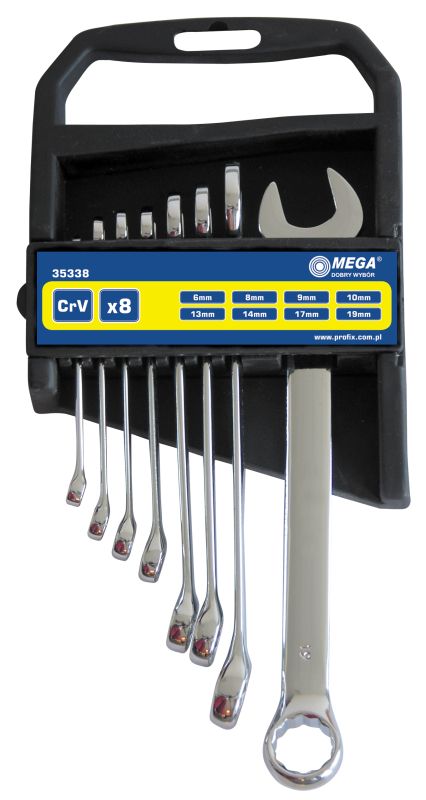 Mega Zestaw kluczy płasko-oczkowych 8-17mm 6szt. (35336)
