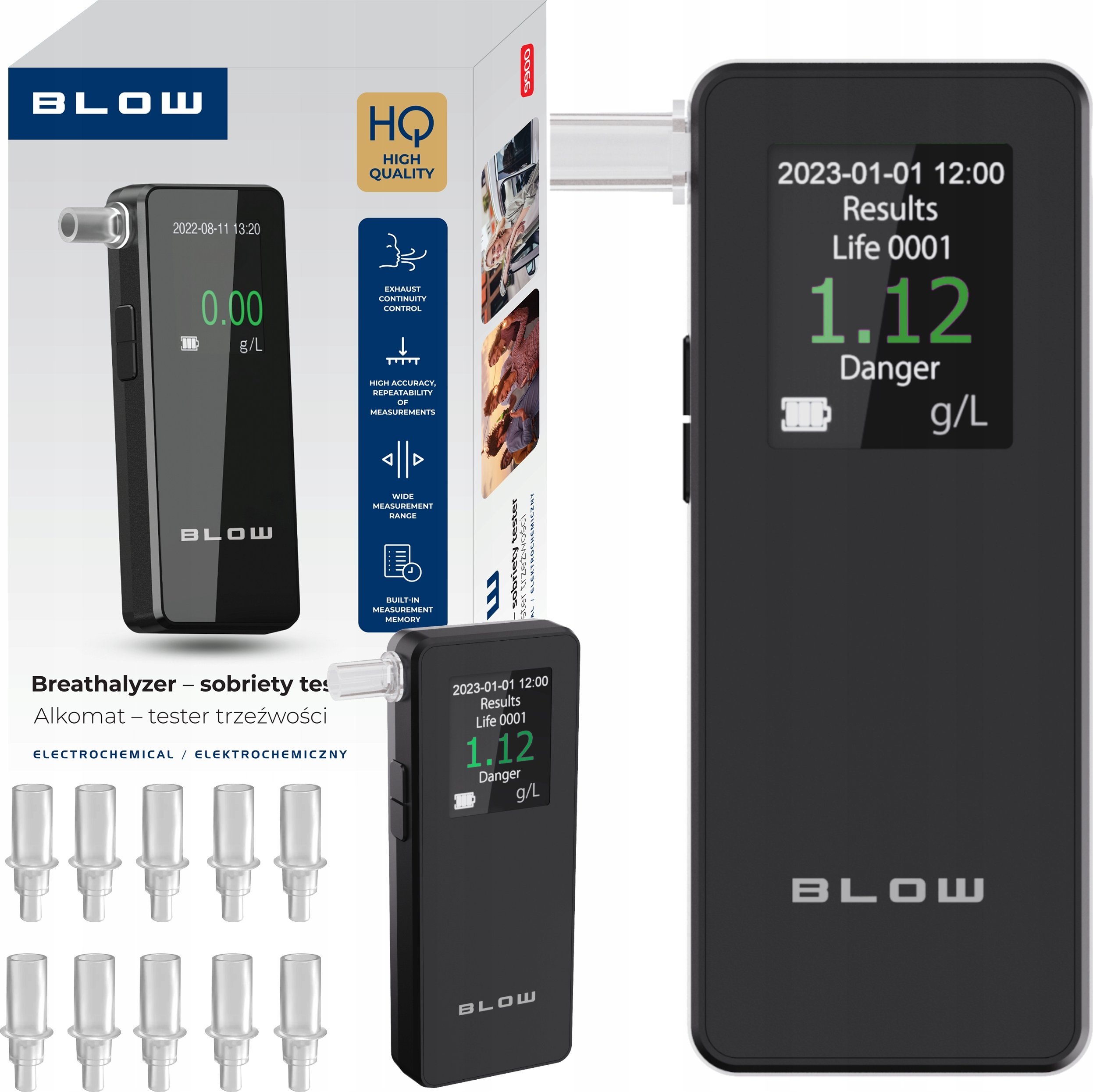4World BLOW ALKOMAT-TESTER TRZEŹWOŚCI BLOW 9900 BLACK