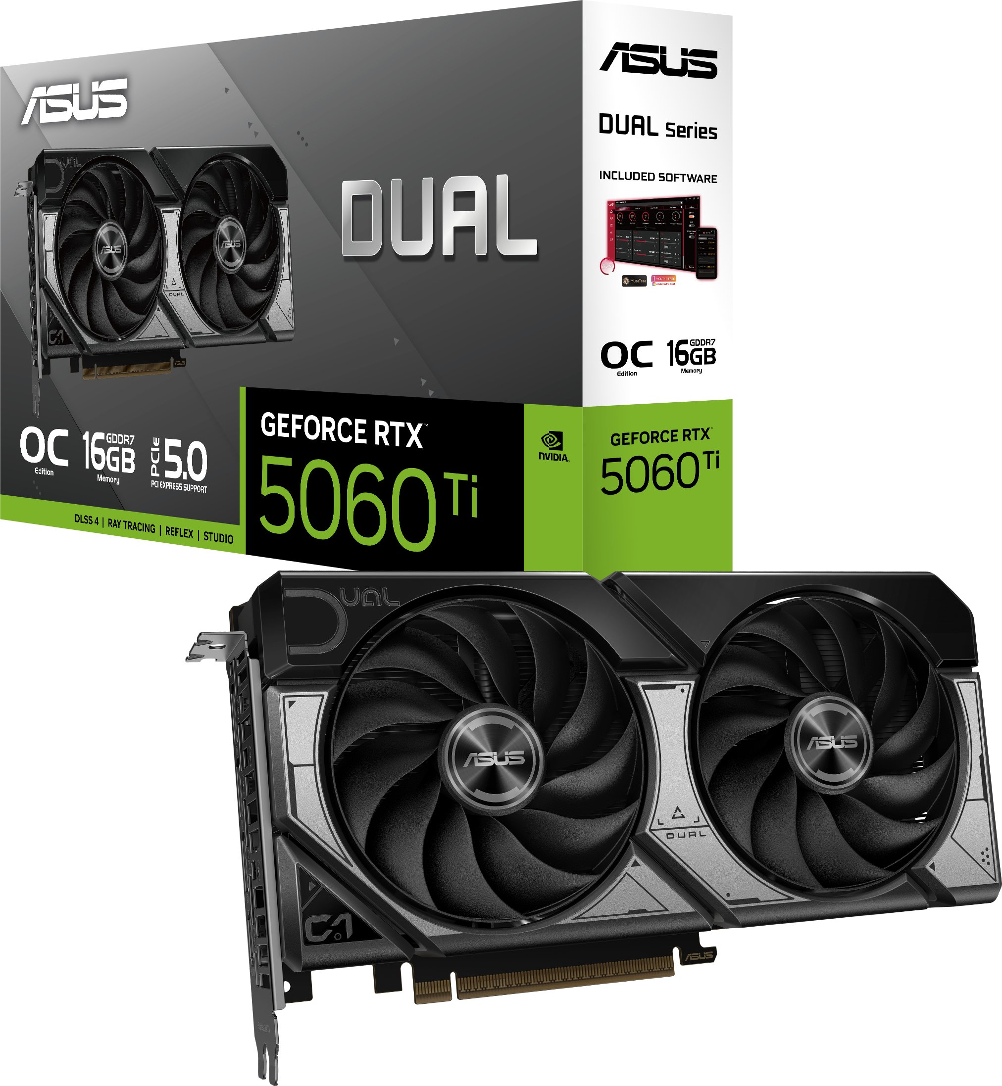 Karta graficzna Asus Dual GeForce RTX 5060 Ti OC 16GB GDDR7 DLSS4 (DUAL-RTX5060TI-O16G)