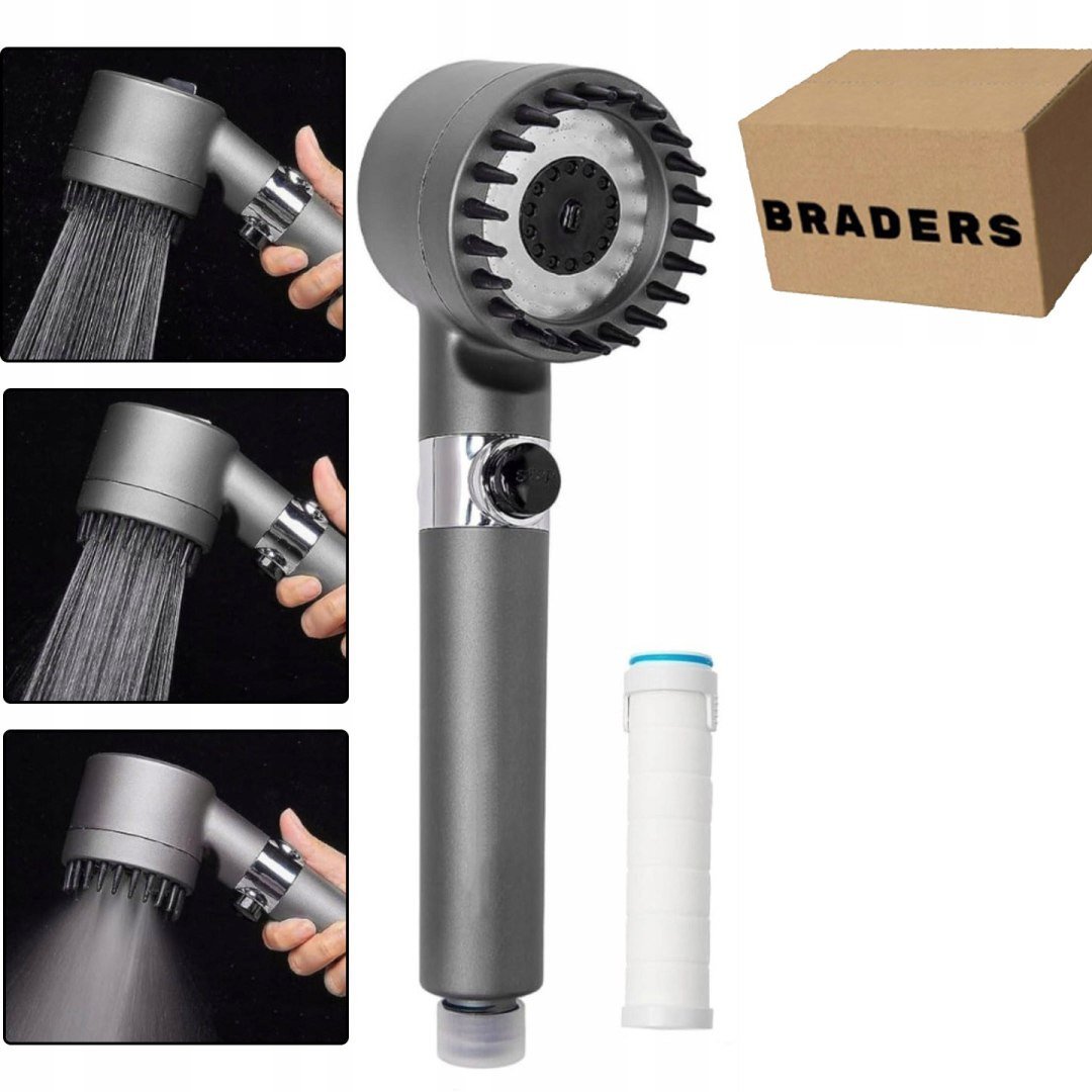 SŁUCHAWKA GŁOWICA PRYSZNICOWA OSZCZĘDNA Z FILTREM Z FUNKCJĄ MASAŻU 3 TRYBY