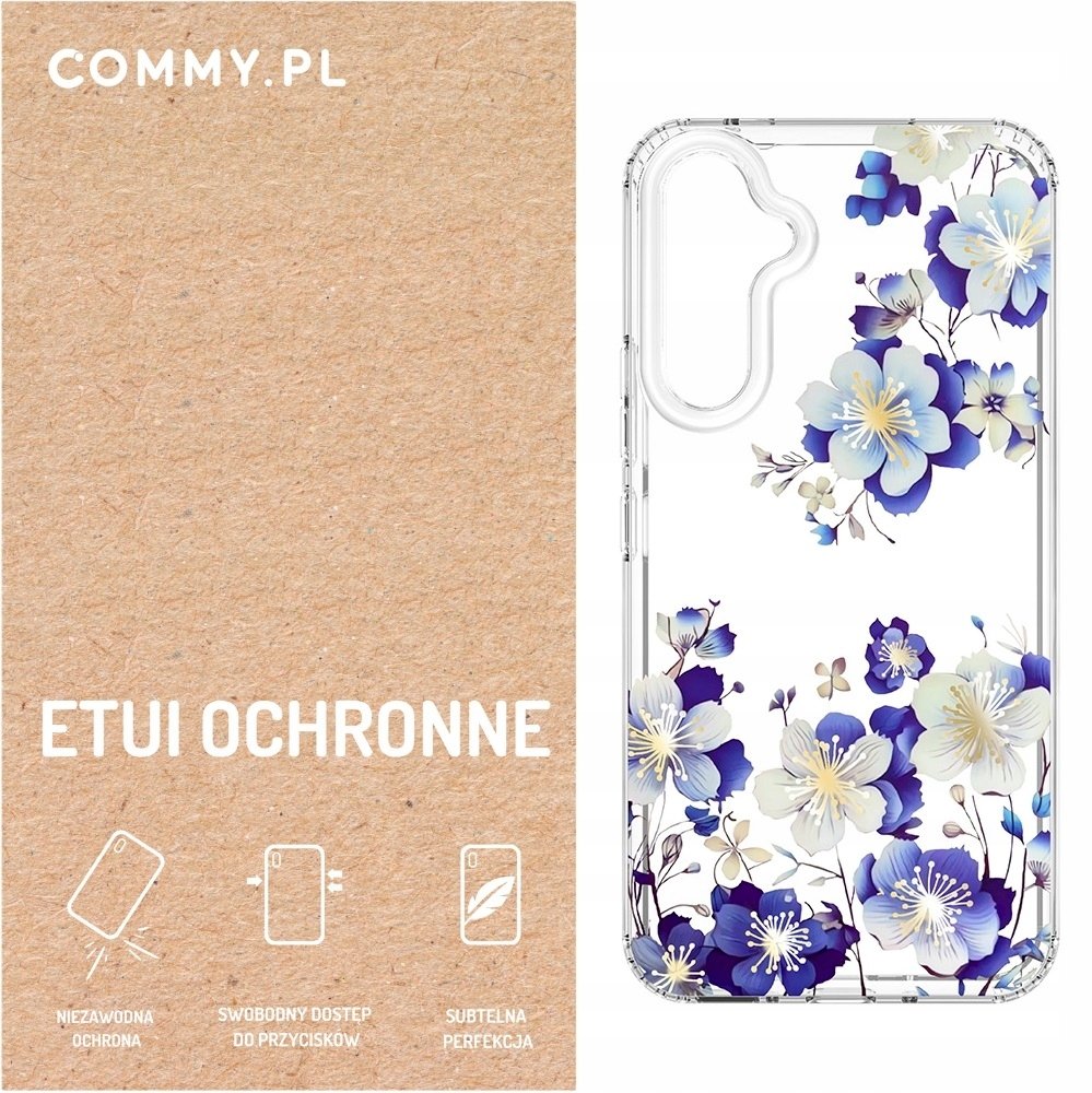 Przezroczyste mocne etui kwiaty Commy Samsung Galaxy Galaxy S23 FE plecki