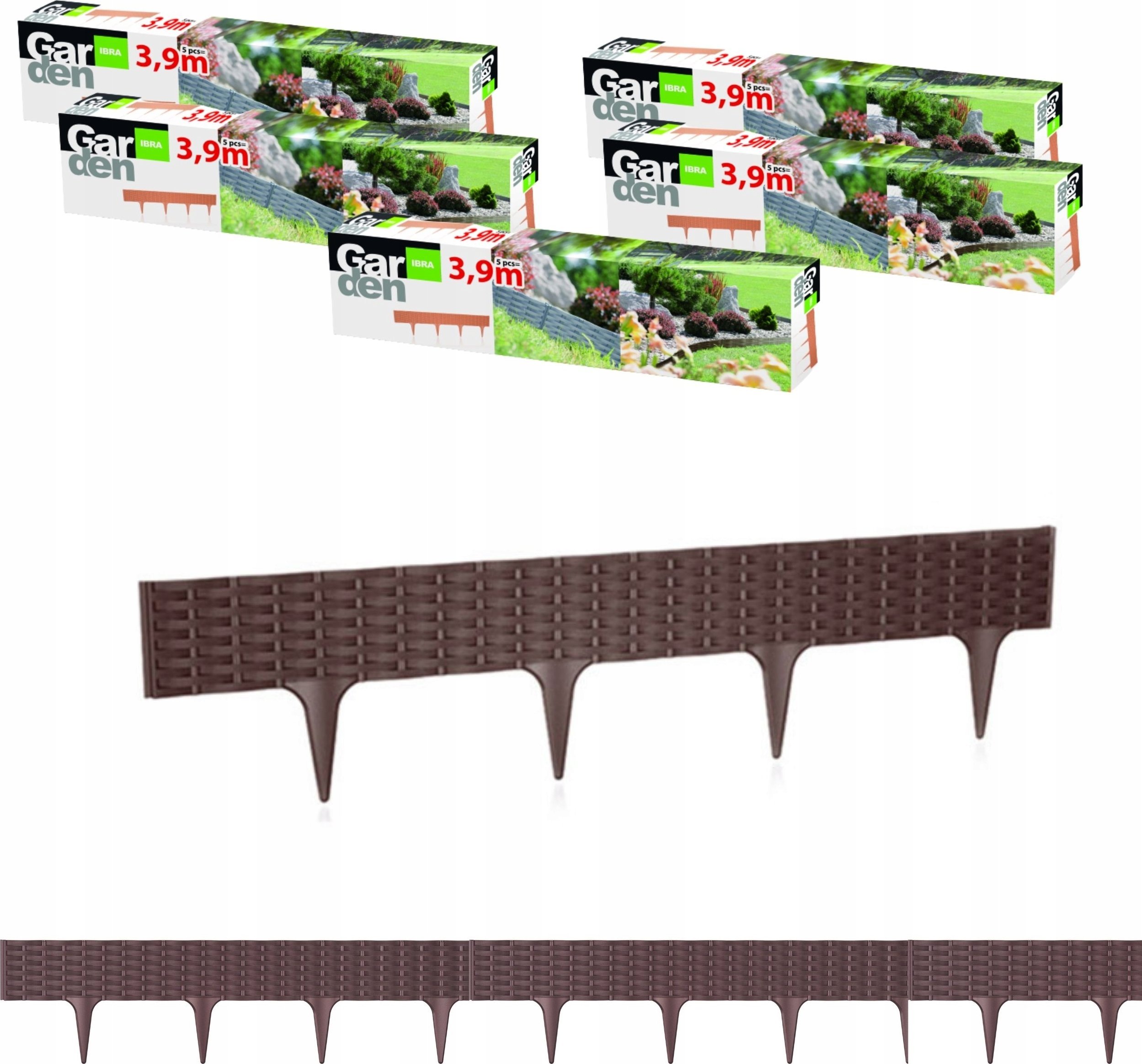 Płotek ogrodowy rattan IBRA Krawężnik 19,5m Obrzeże